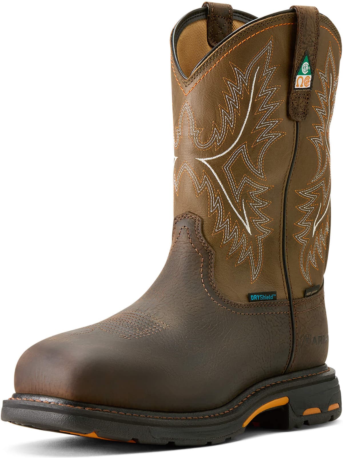Men's WorkHog CSA Waterproof Insulated Composite Toe Work Boots in Bruin Brown, Size: 9.5 D / Medium by Ariat