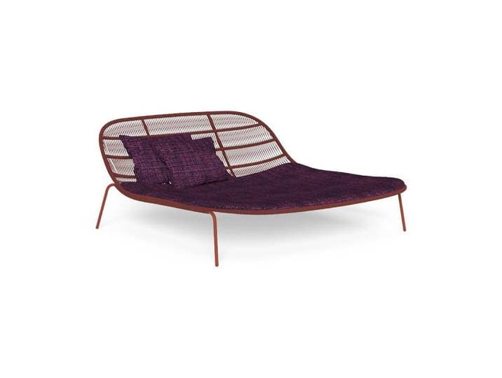 TALENTI lit de repos d'extérieur PANAMA Collection Premium (Red / Outmap plum - Cordes nautiques, aluminium peint et tissu)