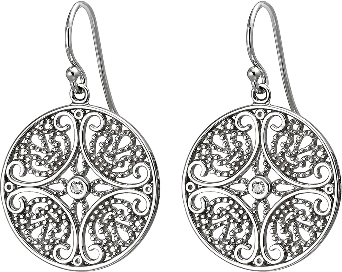 Paar Ohrhänger JOBO "Ohrringe Silberohrringe 28 mm lang", silber (silber 925, weiß), Ohrringe, Damen, Silber 925 (Sterlingsilber), 925 Silber mit 2 Zirkonia