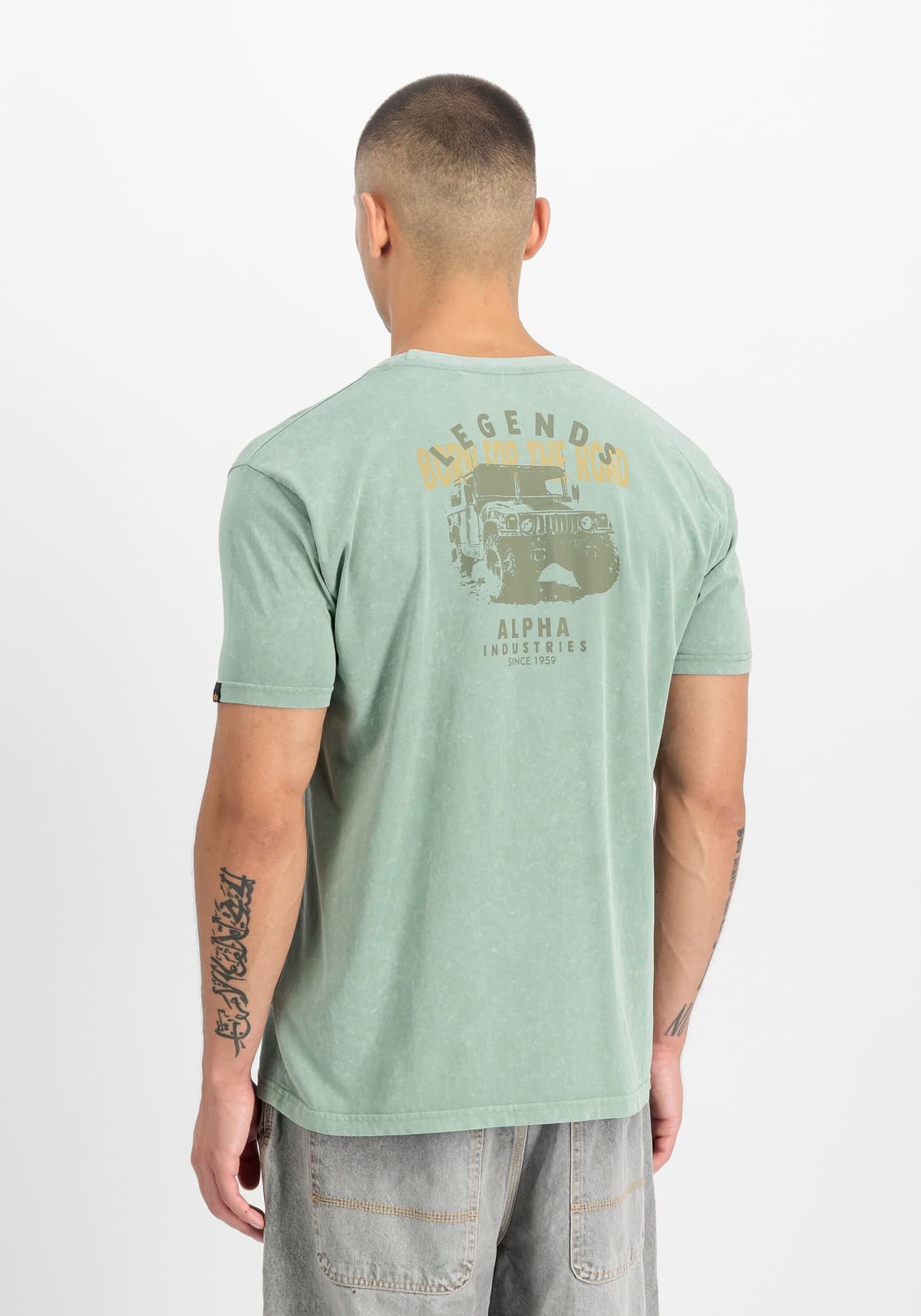 T-Shirt ALPHA INDUSTRIES "Legend T-Shirt", Herren, Gr. XL, grün (frost grün), Obermaterial: 100% Baumwolle, Shirts T-Shirt frost grün XL