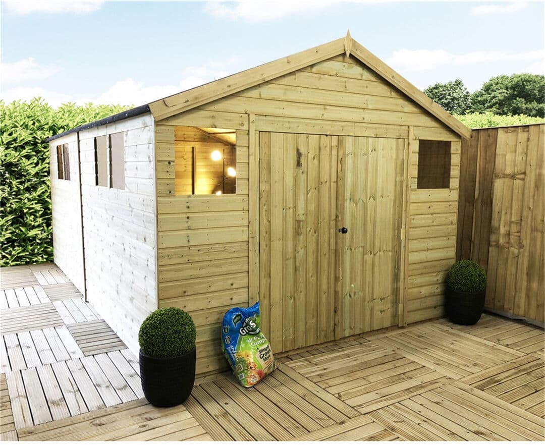 Dakota Fields Izola Solid Wood Garden Shed Natural 6 ft. W x 28 ft. D