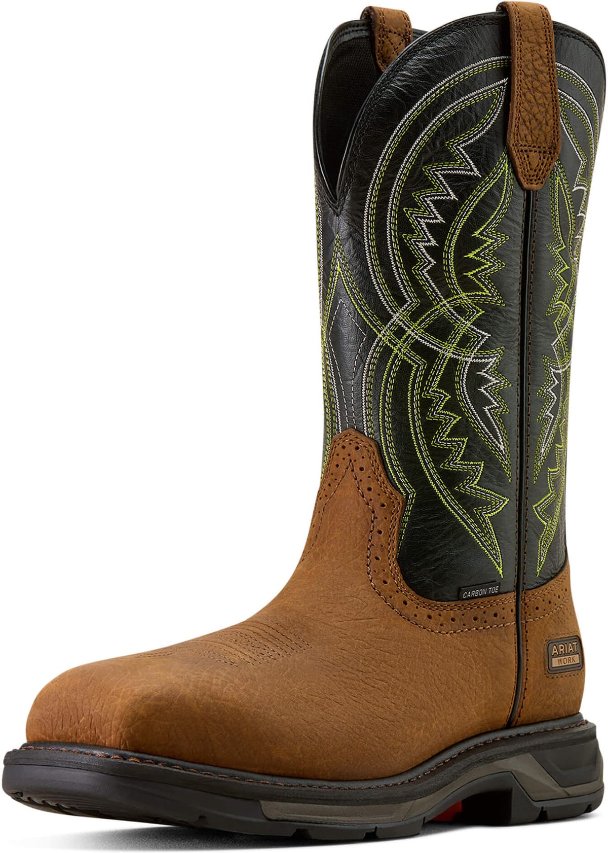Men's WorkHog XT Coil Wide Square Toe Carbon Work Boots in Earth Black, Size: 9.5 EE by Ariat