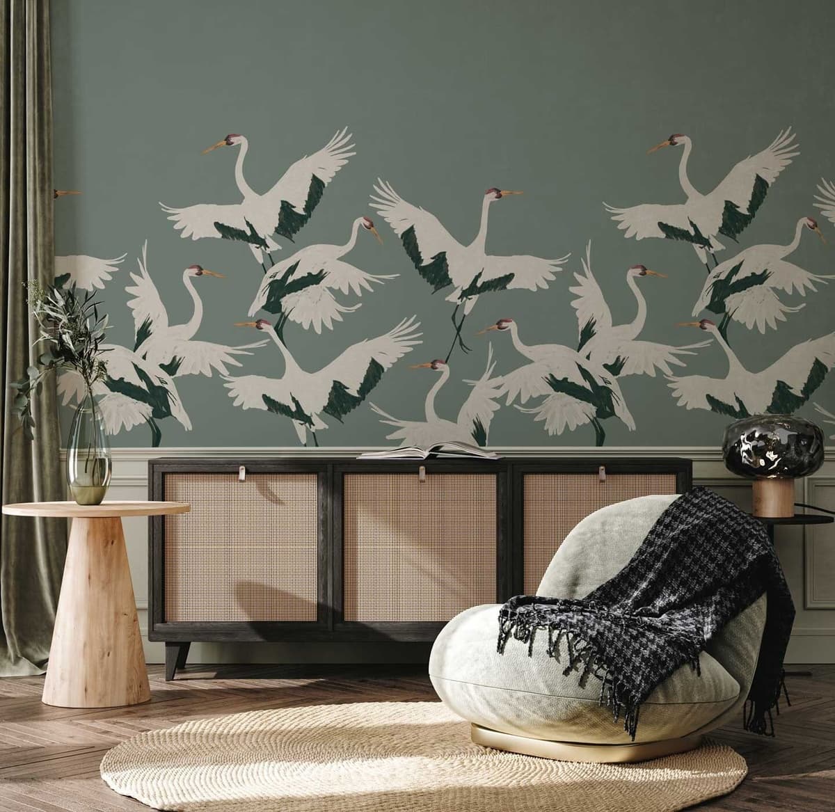 Annet Weelink Stork Teal   6097751674622   Behang