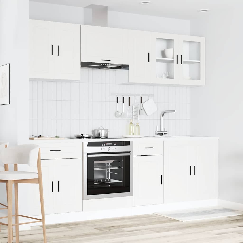 vidaXL Ensemble de 8 meubles de cuisine "Porto" en bois d'ingénierie blanc