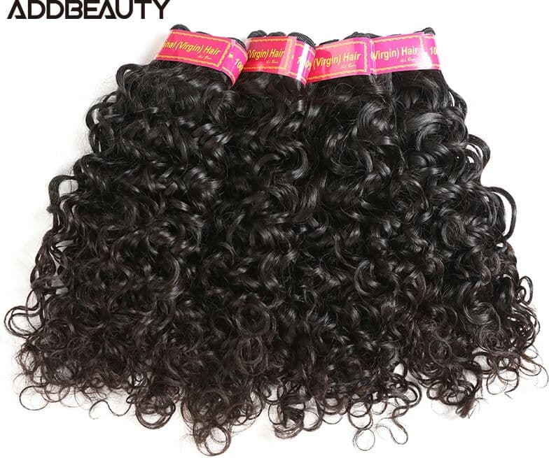 Addbeauty Water Wave One Donor Human Hair Bundle Unproccessed Raw Virgin Hair Weave Bleached Human Hair Extension Natural Color