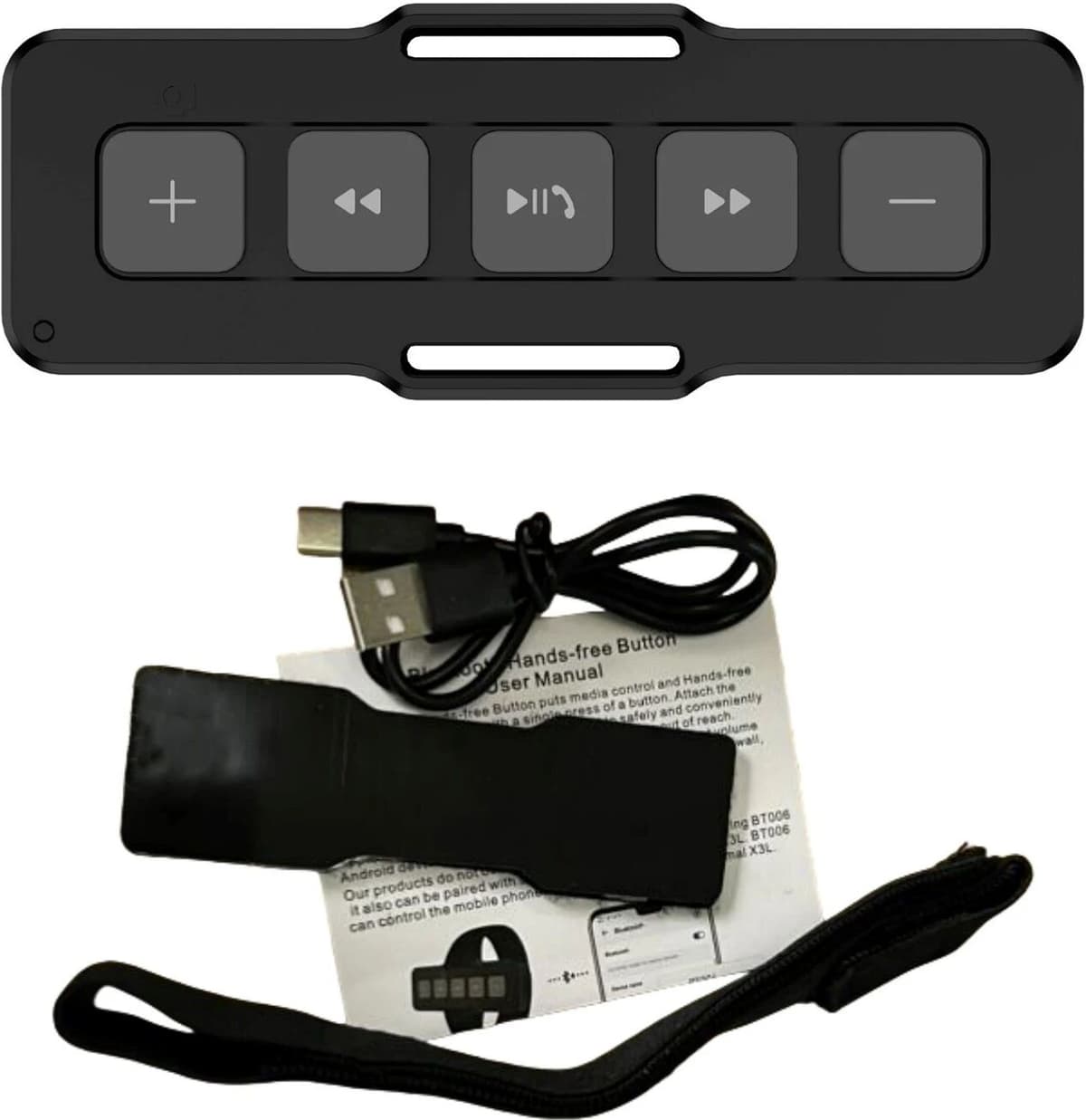 NONE Waterproof Bluetooth Buttons Car Steering Wheel Switch Motorcycle Remote Control Audio Music Player Radio Outdoor Sport Wearable