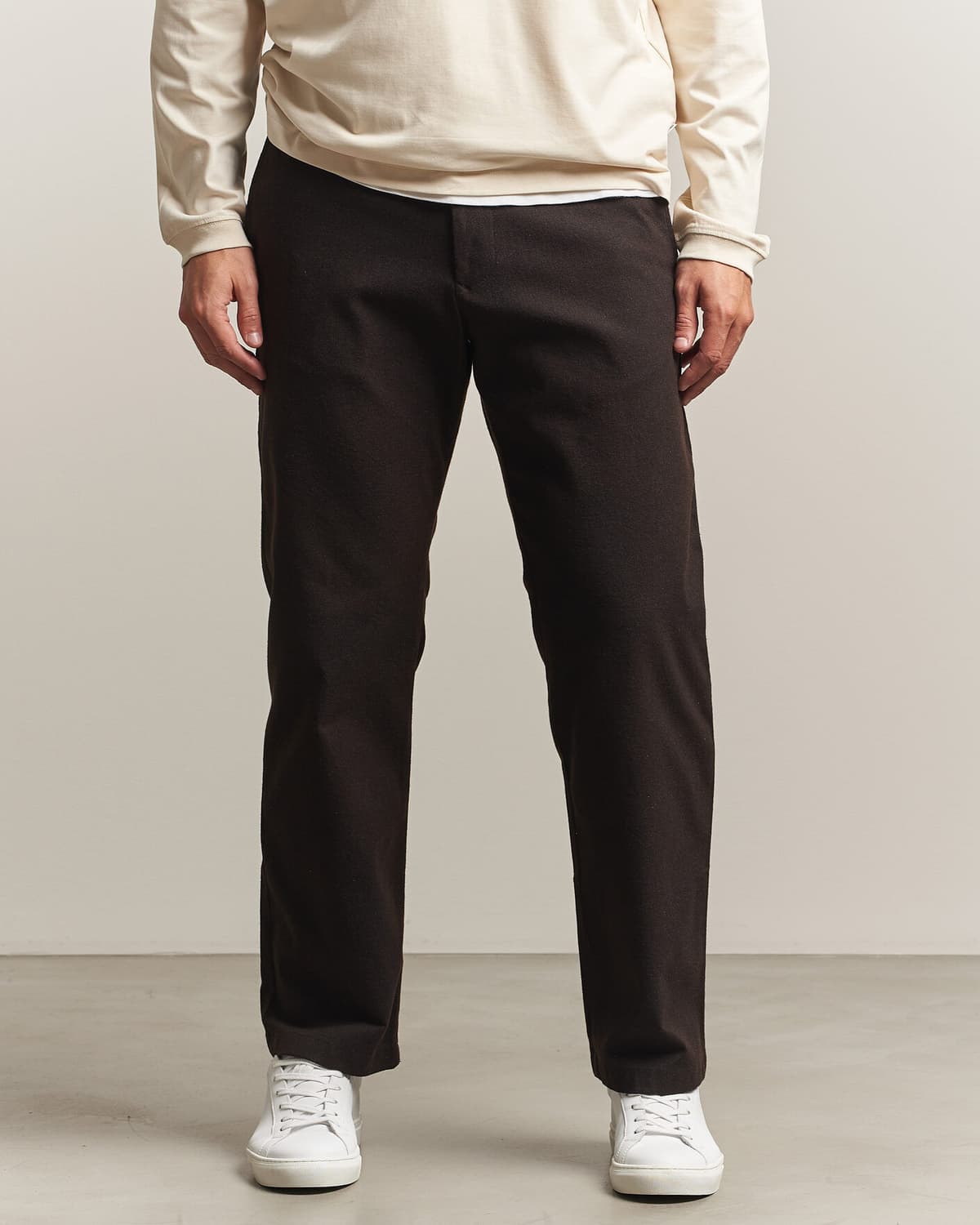 NN07 Aden Brushed Cotton Trousers Deep Truffle men W36L34 Brun