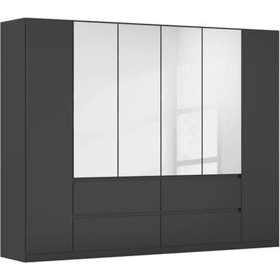 Kleiderschrank RAUCH "Schrank Garderobe MAINZ Breiten 91/136/181/226/271/315/360, Höhe 210cm", graumetallic, B:271cm H:210cm T:54cm, Holzwerkstoff, Schränke, Kleiderschrank, grifflose Front, Außentüren mit Push-to-Open Funktion MADE IN GERMANY