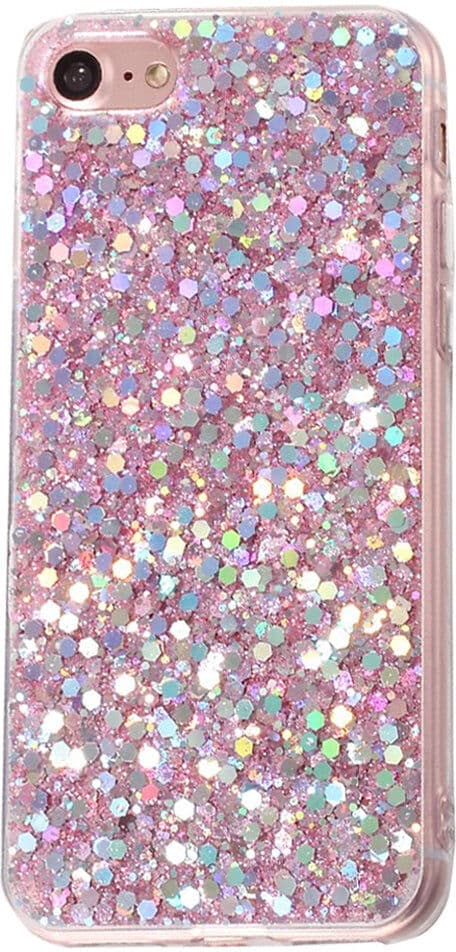 INCOVER iPhone SE (2022 / 2020) / 8 / 7 Glitter Bagside Cover - Pink