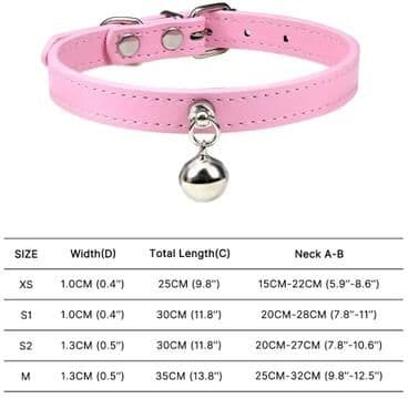 Inspired Finds RainbowPaws Adjustable Safety Cat Collar With Bell For Kittens & Small Pets pink xsold