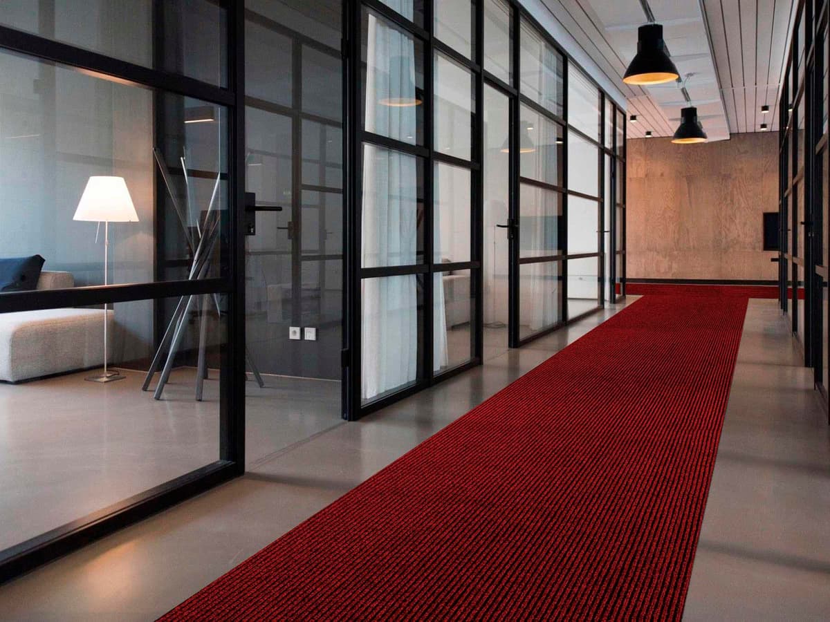 Primaflor-Ideen in Textil "MAGNUM, Made in Belgium" rechteckig 10,5 mm Höhe Schmutzfangläufer, Schmutzfangteppich, Schmutzmatte, rutschhemmend rot B : 100cm 1 Stk., 10,5mm, L: 1.600cm