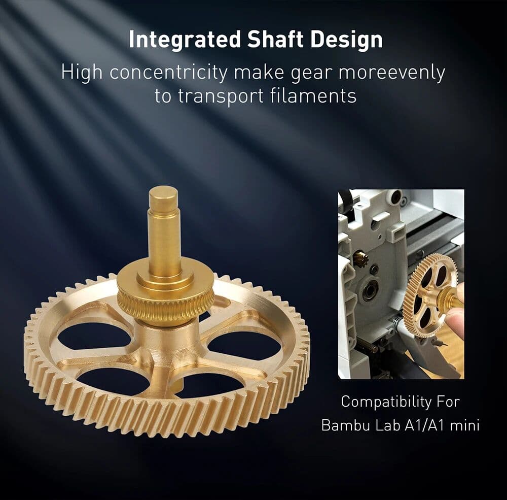 TWO TREES For Bambu Lab A1 A1 Mini P1P P1S X1C Upgrade Full Metal Extruder Gear Claw Gear RNC Nano-Coated Helical Gear Wear Resistant 3D3D