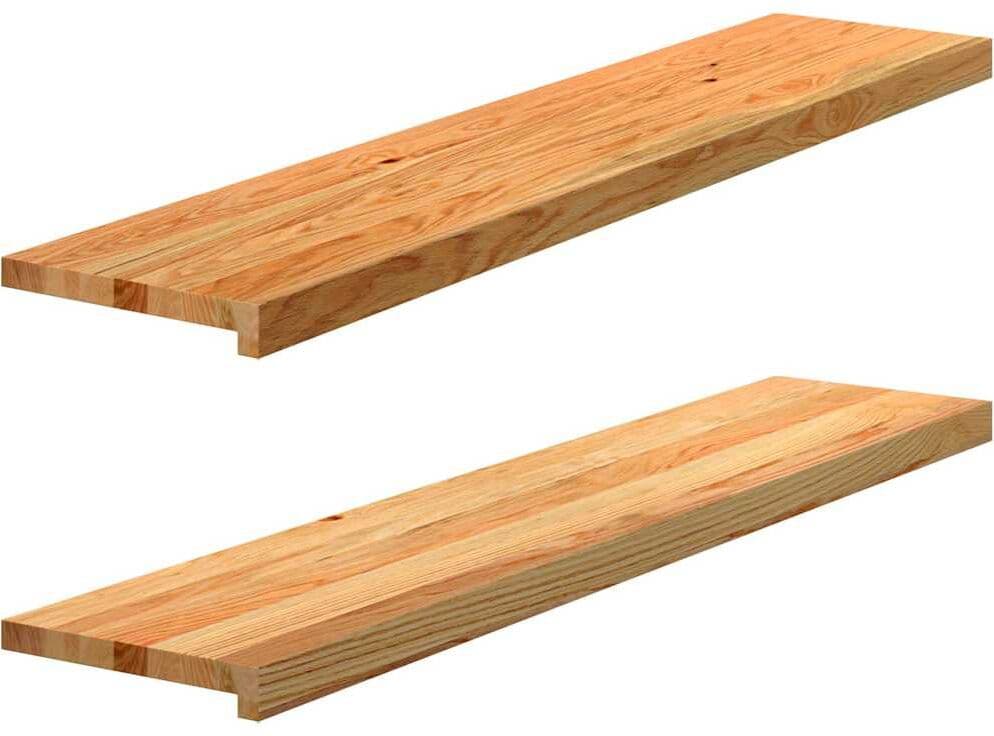 vidaXL Marches d'escalier 2 pcs marron clair 120x30x2 cm chêne massif