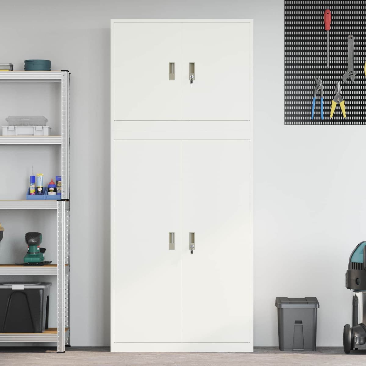 vidaXL Armoire de rangement 2 pc Blanc 90 x 40 x 210 cm Acier