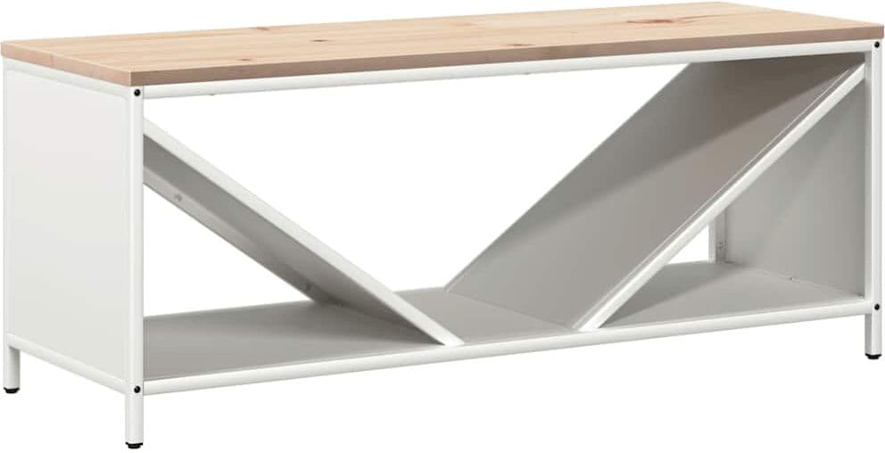 vidaXL Étagère à bois de chauffage avec plateau en bois blanc
