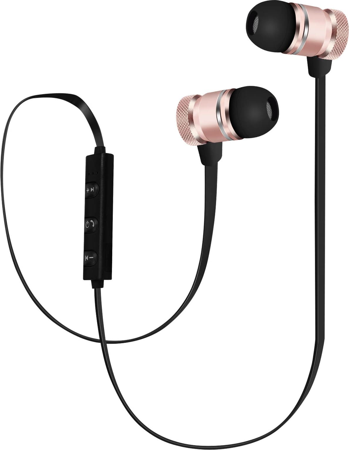 Avizar magnetische Bluetooth oordopjes met afstandsbediening en microfoon, champagnekleur