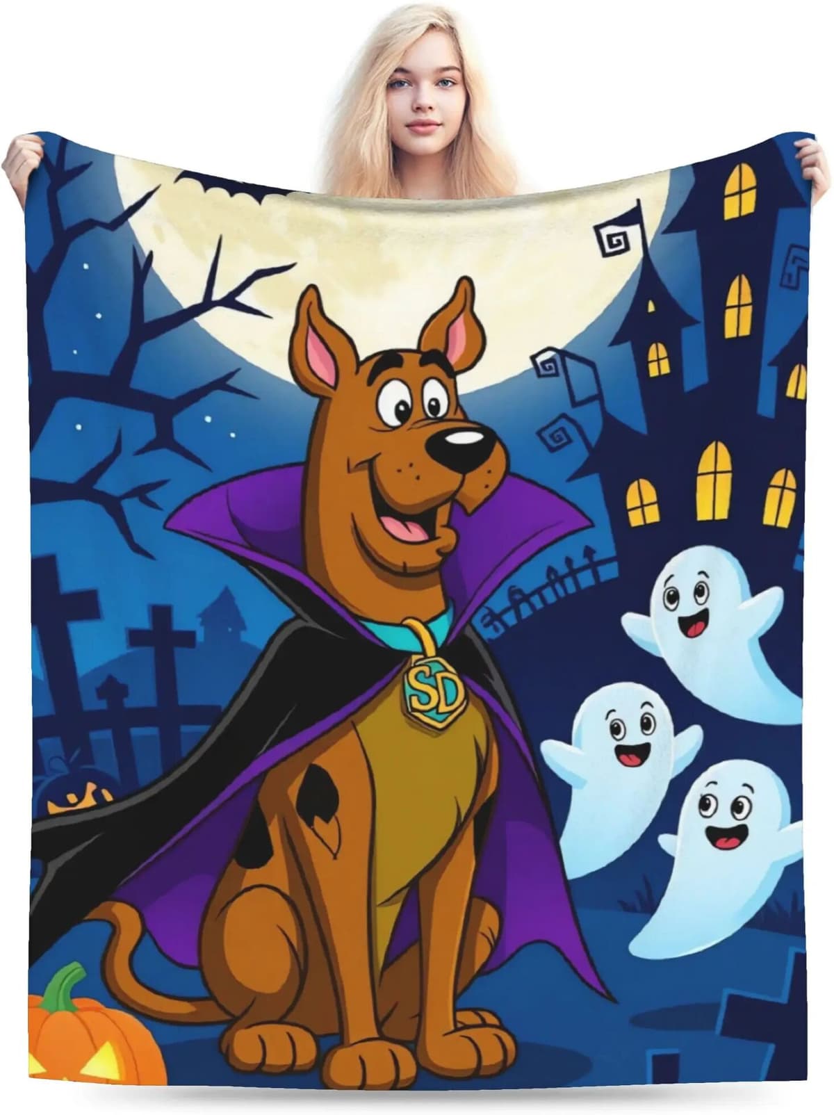Bandai Cartoon Halloween Soft Blanket Scoobys Doos Kids Plush Bedding Throws Fashion Bedroom Flannel Bedspread Sofa Bed Cover