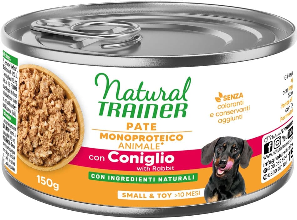 Natural Trainer Monoproteico Dog Lattina Multipack 24x150G CONIGLIO