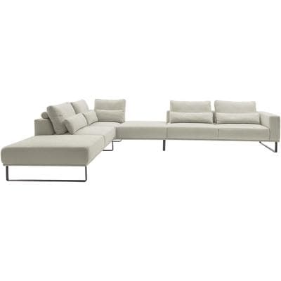 Musterring "JustB PM100 bequem, modern, elegant und viel Platz, bodenfrei" mit Zwischenhocker, wahlweise mit Funktion und Kissen, Maße 290 x 398