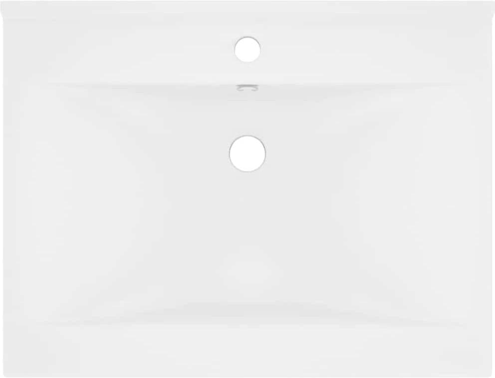 vidaXL Lavabo avec trou de robinet Blanc mat 60x46 cm Céramique