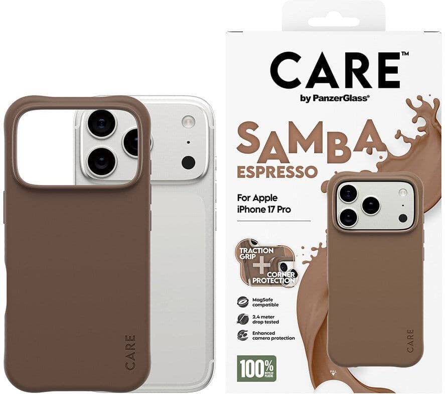 CARE by PanzerGlass iPhone 18 Pro / 17 Pro Fashionable Samba Deksel - MagSafe Kompatibel - Espresso