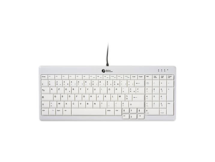 Bakker Elkhuizen Clavier UltraBoard 960 V2 Compact filaire USB-C / USB-A - Argenté / Blanc