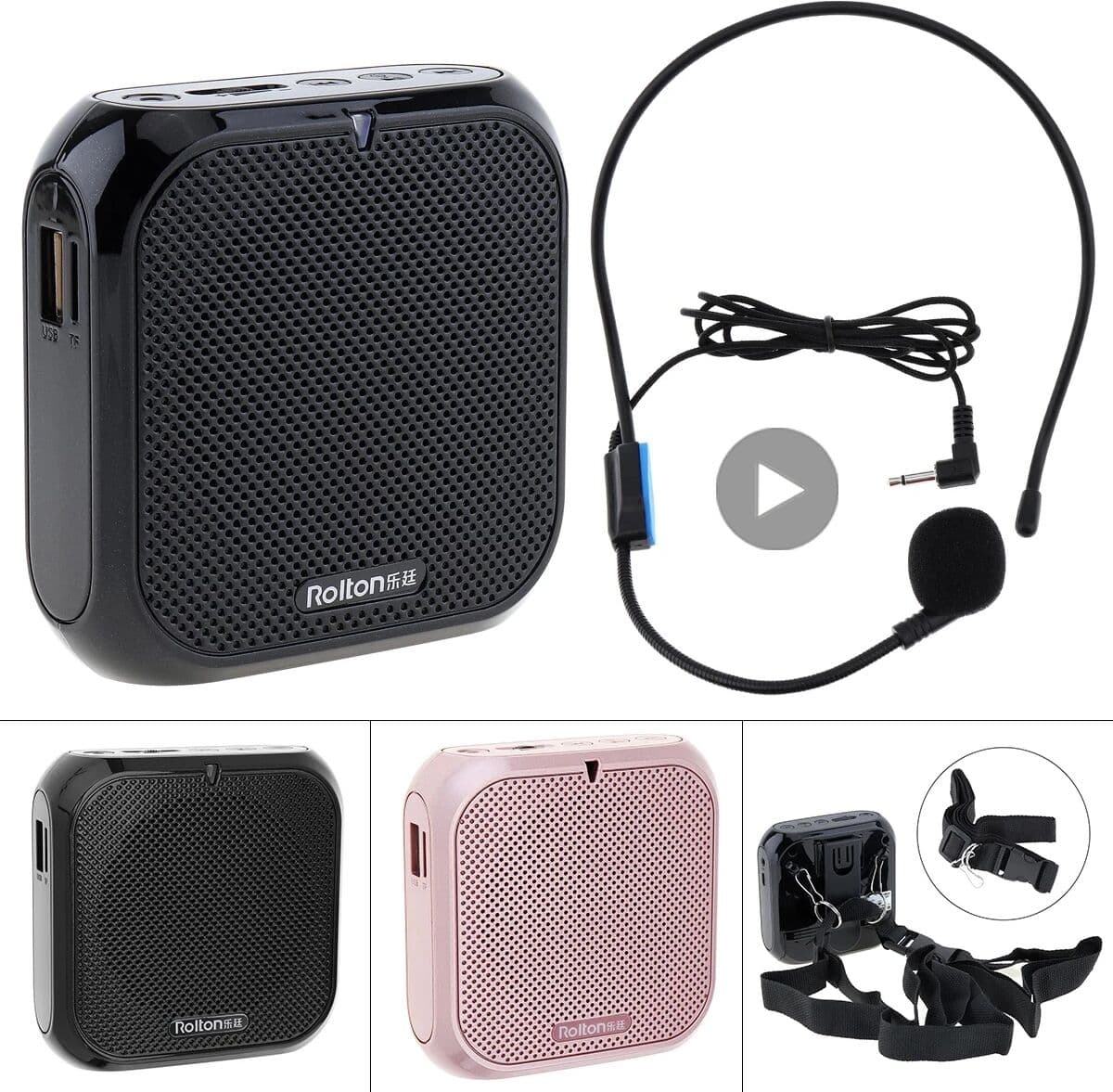 AyeBeau Headworn Microphone Loudspeaker Voice Amplifier Recorder Mic Speaker Audio Mini Wired Mikrofon Mike Sound Battery Kit Headset