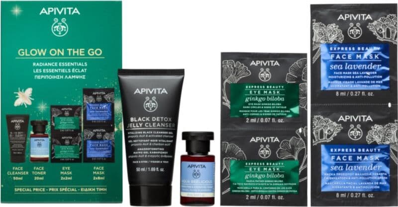 Apivita Glow on the Go coffret cadeau de Noël pour une peau lumineuse