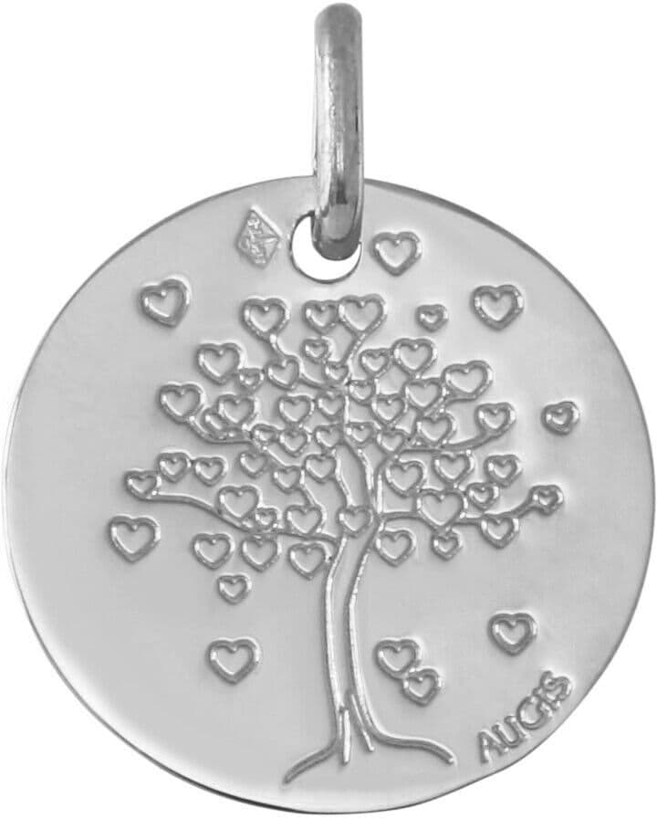 Augis Médaille Arbre de vie aux coeurs - Or blanc 18ct