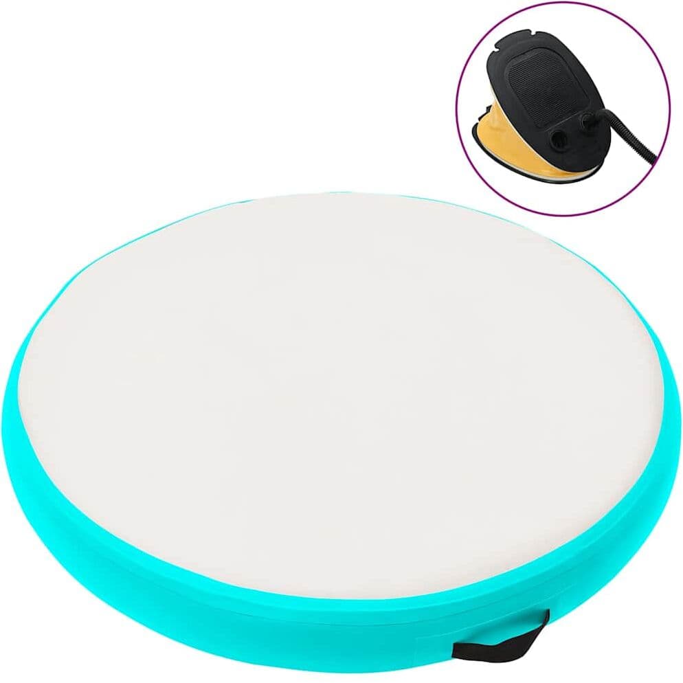 vidaXL Tapis gonflable de gymnastique avec pompe 100x100x15cm PVC Vert
