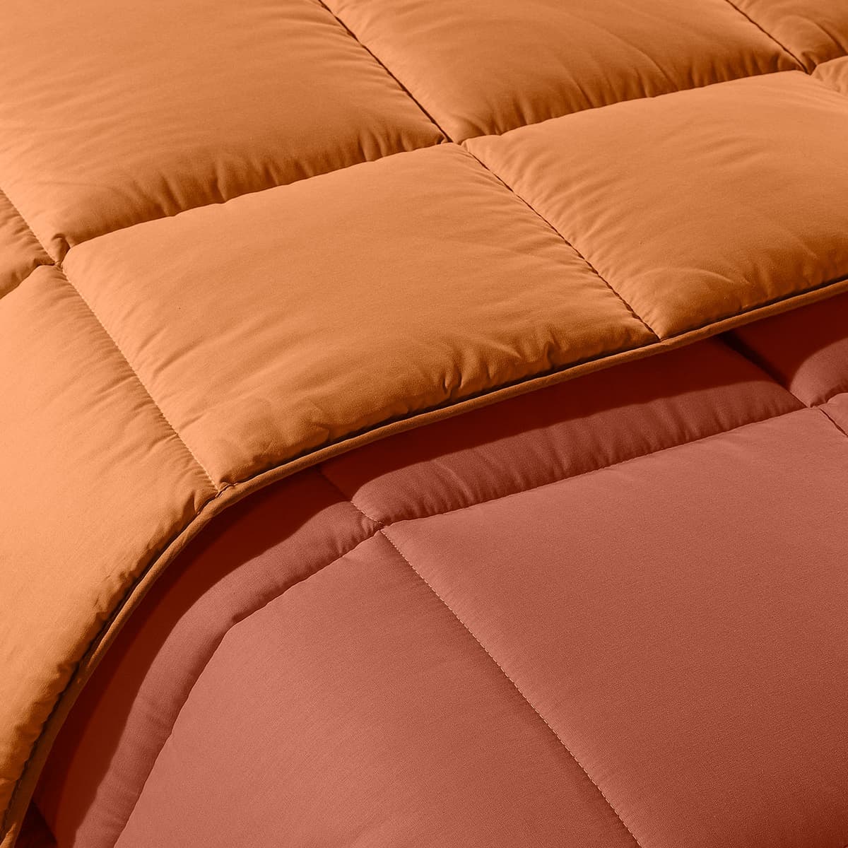 Trapunta in Cotone Bicolor Singolo Caleffi Tinta Unita Cotto Caleffi
