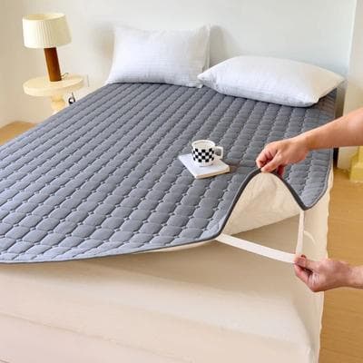 Uplifted Finds Waterproof Quilted Mattress Protector Cover Thick Breathable Bed Topper 180 X 200 Cm gray 2
