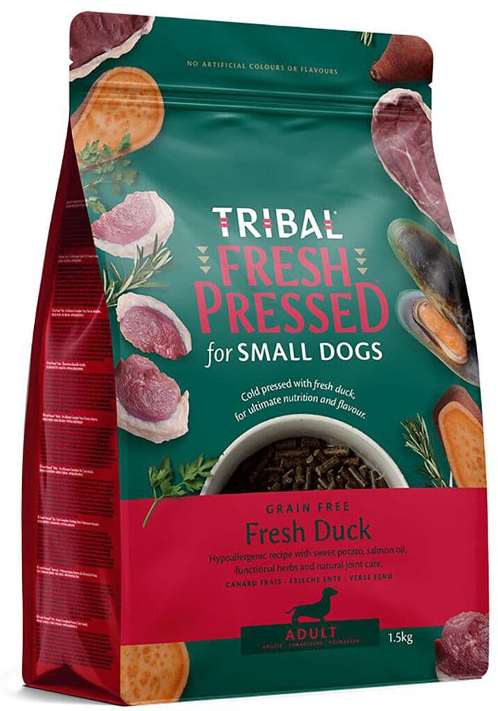 Tribal Fresh Pressed Dog Small Breed Adult Duck Tørrfôr Til Hund 1,5 Kg