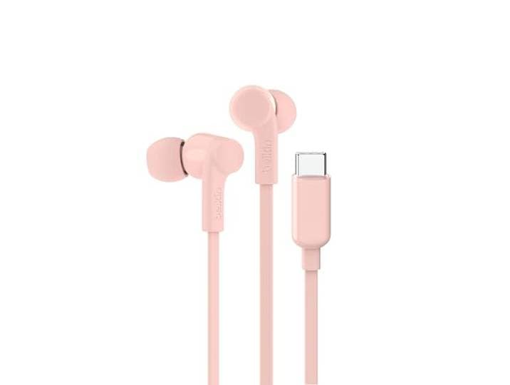 Belkin SoundForm oortjes met draad, in-ear oordopjes met microfoon en USB-C-connector - Voor onder meer iPhone 16, iPad Mini, Galaxy S24 en Android met USB-C-connector (USB-C-koptelefoon) - Roze