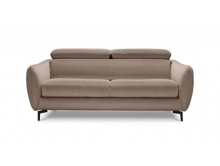 ODEON - Canapé convertible 4 places - Velours lisse, Taupe