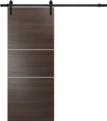 SARTODOORS Planum 0110 Black Matte Wood Double Bi-Fold Closet Doors