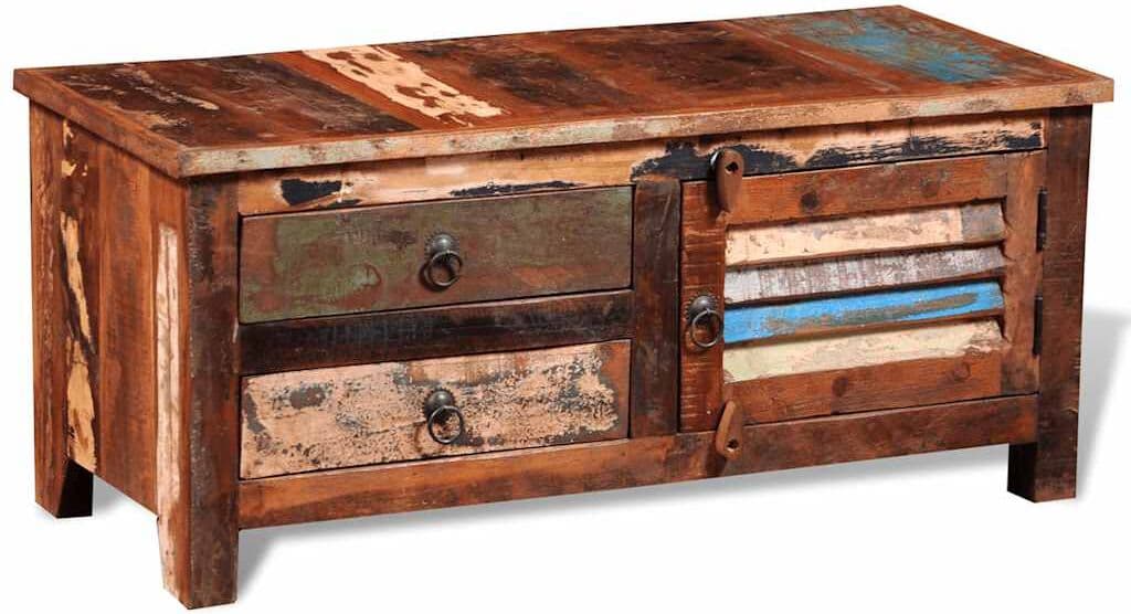 vidaXL Buffet de téléviseur Bois massif de récupération