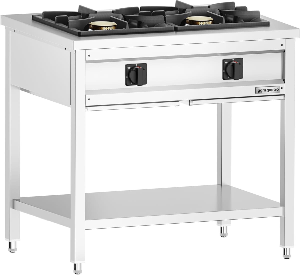 GGM Gastro Gasfornuis - Giuseppe 600 - 900x600mm - 17,0 kW - 2 pits zilver