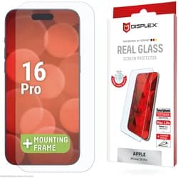 E.V.I. Displex Panzerglas (10H, 2D) für Apple iPhone 16 Pro, Eco-Montagerahmen, ...