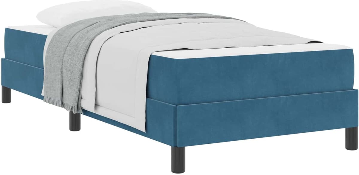 vidaXL Lit à ressorts avec matelas Bleu foncé 80 x 200 cm tissu
