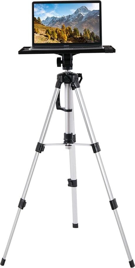 Unho Multi-Purpose Portable Projector Tripod Stand, Adjustable Height 49-117.5cm, Tray for Laptop up to 17 Inch with Bag