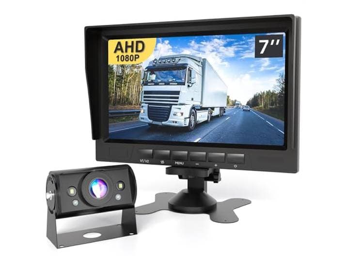 Strex Achteruitrijcamera Set Bedraad HD 1080P - 7 Scherm - 18LED Nachtzicht 15m - IP69 Waterdicht - Achteruitrij Camera