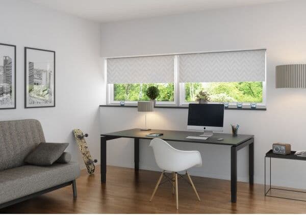 Debel Zig Zag Rullegardin, Mørkl, 90x210 Cm, Hvid