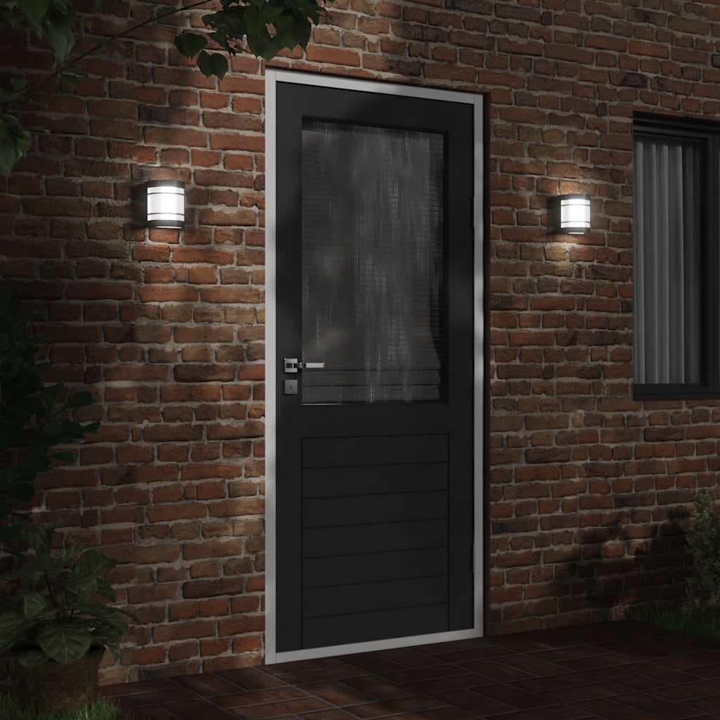 vidaXL Applique murale d'extérieur noir acier inoxydable