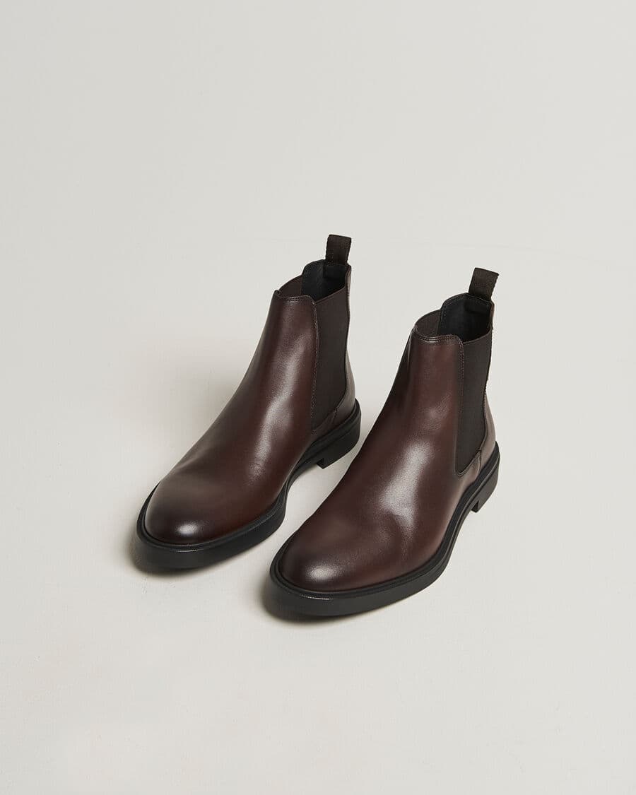Boss BLACK Calev Leather Chelsea Boot Dark Brown men 42 Brun