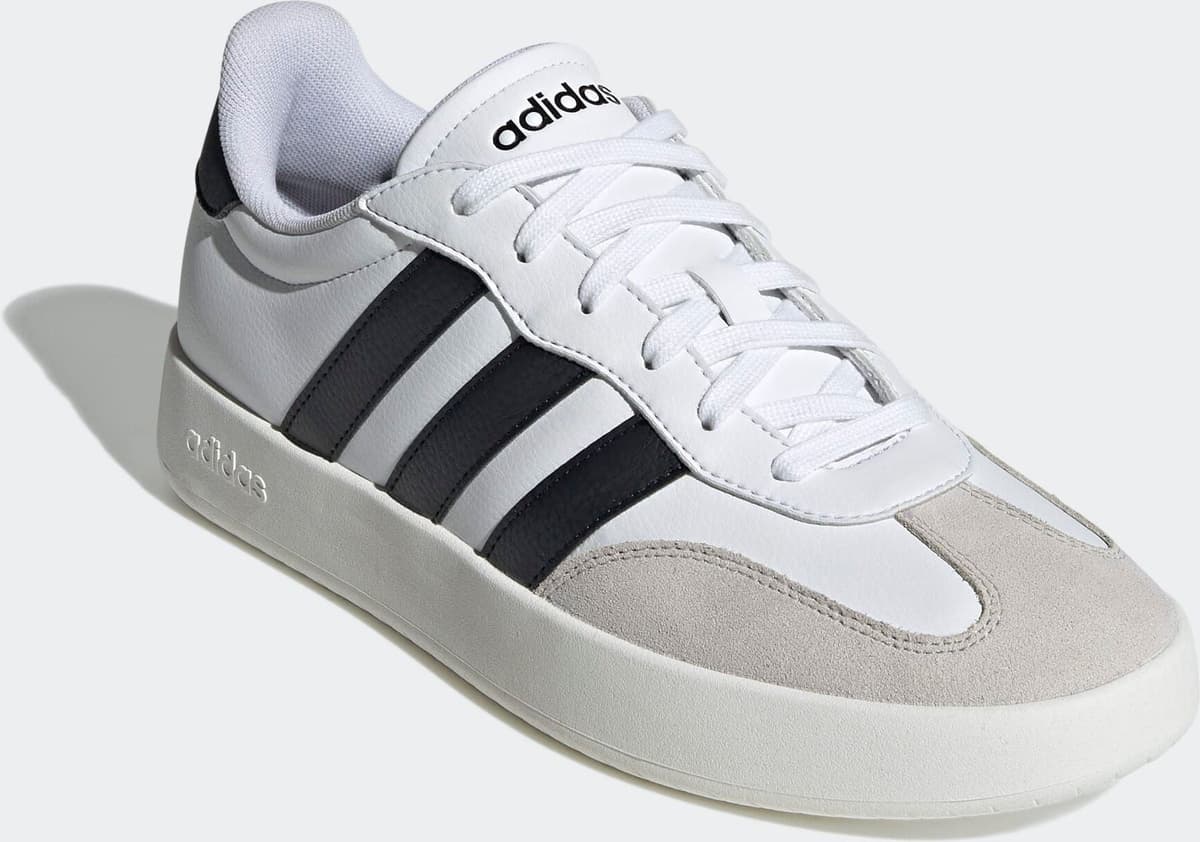 Sneaker ADIDAS SPORTSWEAR "BARREDA", Herren, Gr. 40, schwarz-weiss (cloud weiß, core schwarz, grau one), Leder, Synthetik, Schuhe Sneaker, inspiriert vom Design des adidas handball spezial cloud weiß, core schwarz, grau one 40
