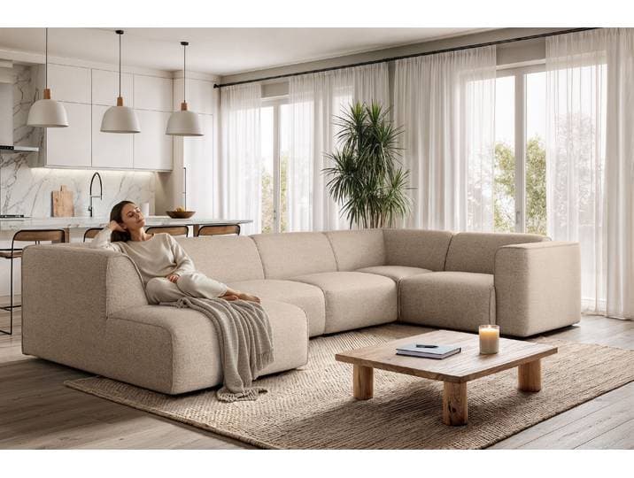 Wohnlandschaft OTTO HOME Merid U-Form, B: 367 cm , grau (taupe), B:367cm H:70cm T:206cm, 100% Polyester, Sofas, Wohnlandschaft, jederzeit durch Module erweiterbar