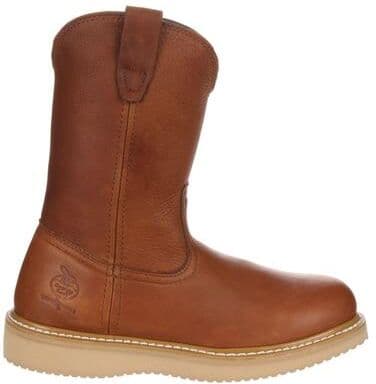 "Georgia Boot Wedge 10"" Pullon Soft Toe - Mens 9.5 Gold Boot Medium"