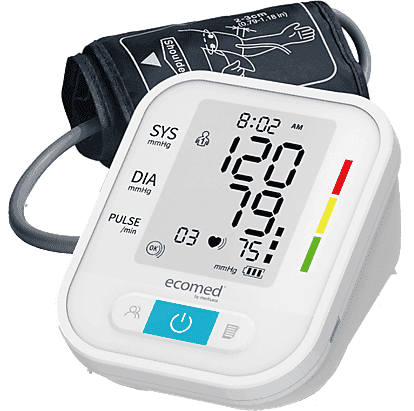 Tensiómetro - Medisana BU-95E, Pantalla digital, Visualización de la sistólica, diastólica, pulso, fecha y hora, Manga brazo 22–42 cm, Blanco