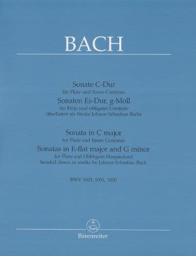 Johann Sebastian Bach - Sonate C-Dur für Flöte und Basso Continuo. Sonaten Es-Dur, g-Moll für Flöte und obligates Cembalo überliefert als Werke J. S. Bach. BWV 1033, 1031, 1020 - Preis vom 11.10.2026 15:43:13 h